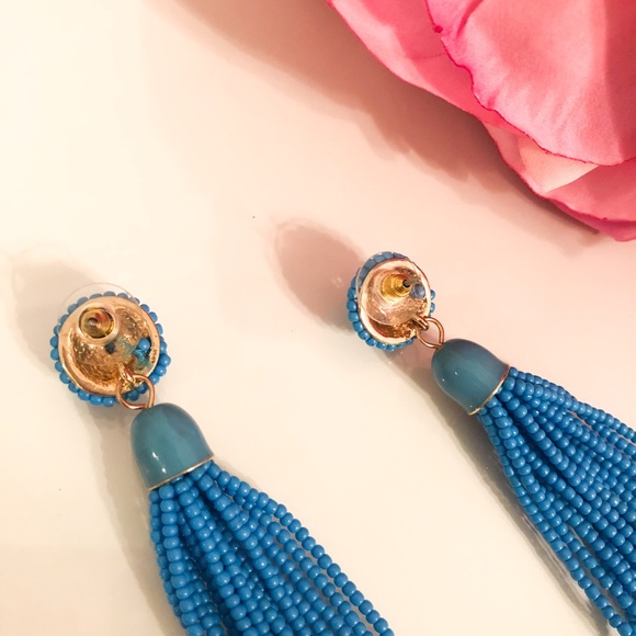 BaubleBar Blue Beaded Tassel Earrings - Picture 9 of 10